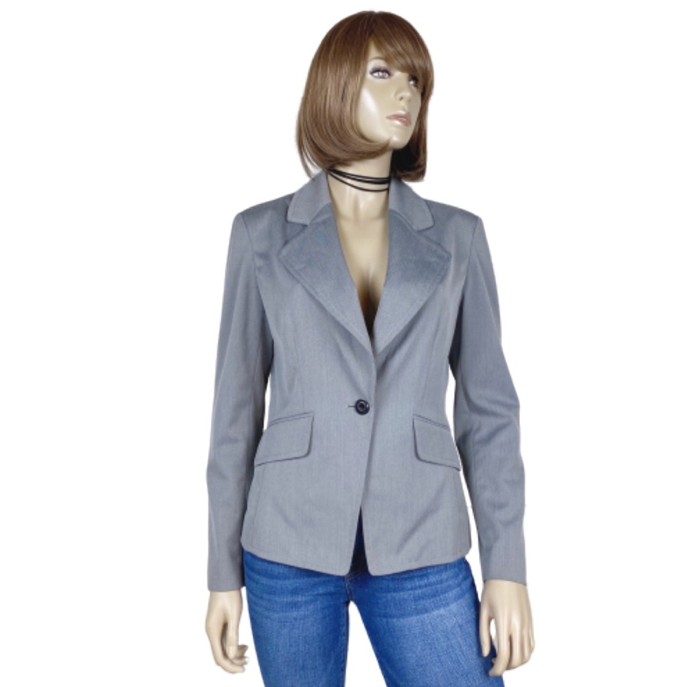 St. John Collection Grey Herringbone Blazer Size 6